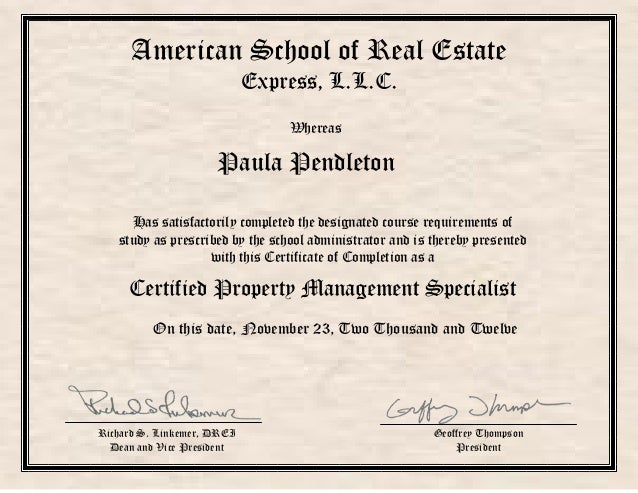 Certified Property Manager Requirements