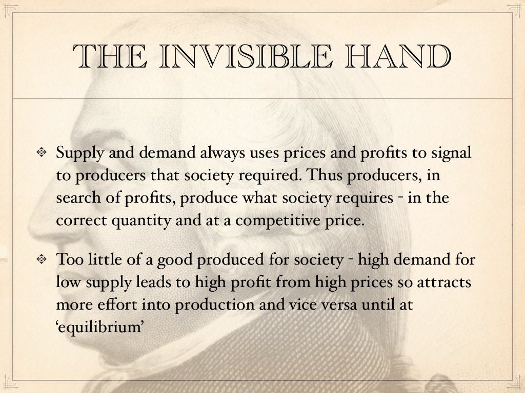 THE INVISIBLE HAND Supply and