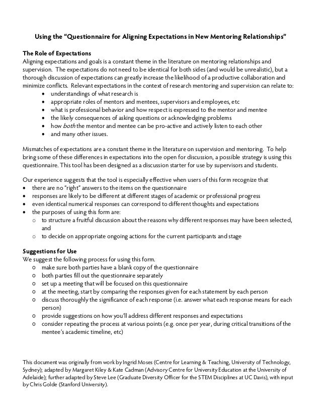 expectation of dissertation mentees expectation of dissertation mentees