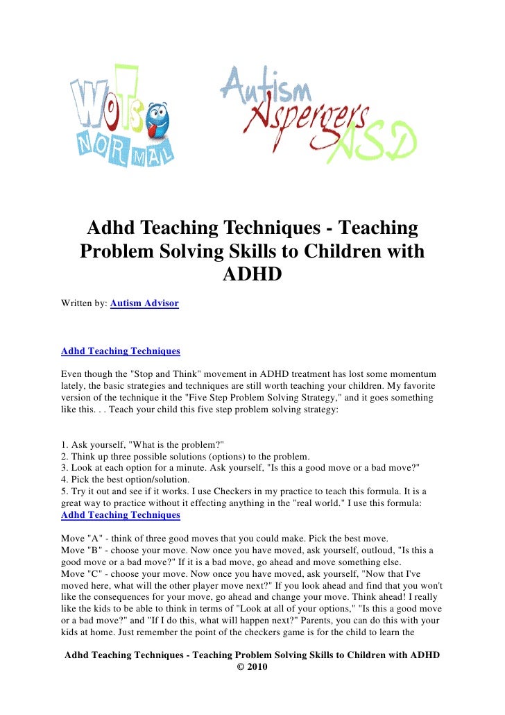 Problem Solving Techniques For Kids