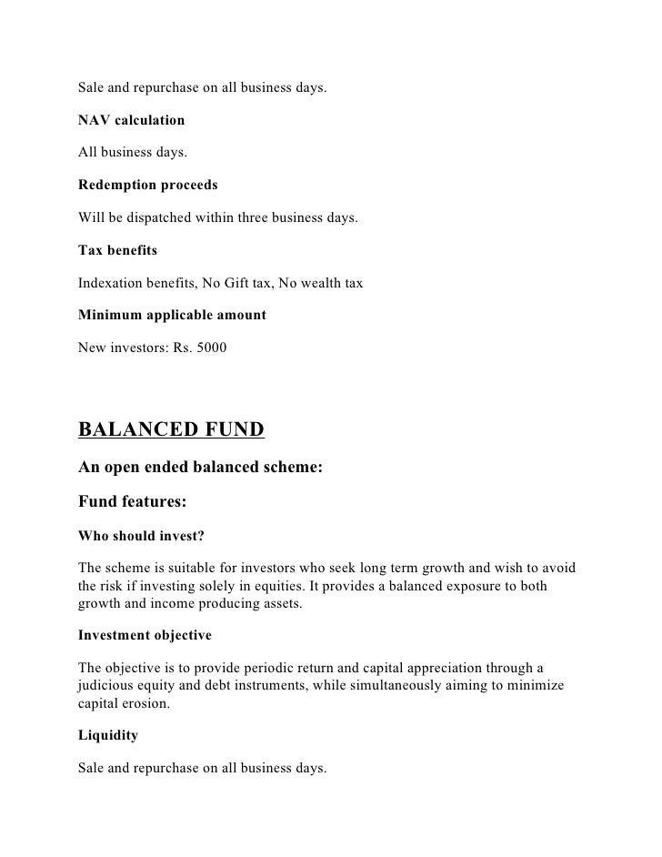Dissertation report mutual funds