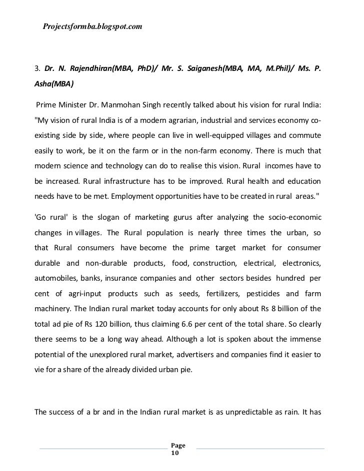 Format of the Thesis/ Project Report