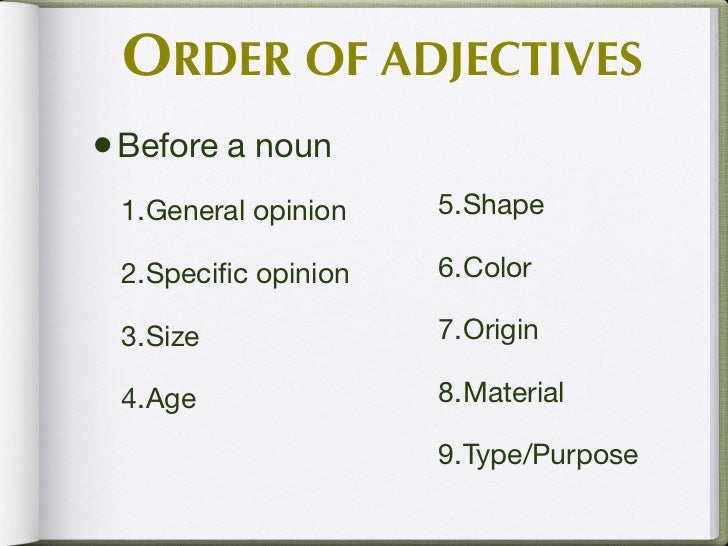 Order of Adjectives