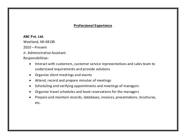 customer service administrative assistant resumes