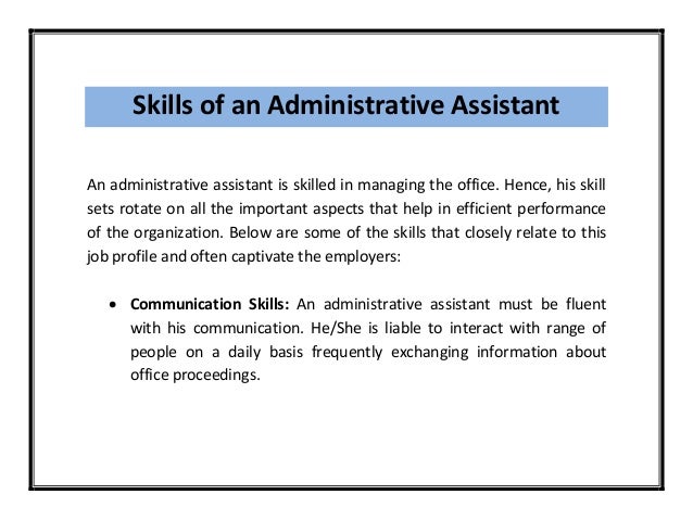 admin assistant resume skills