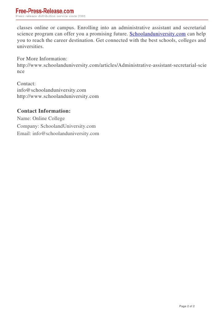 Administrative assistant & secretarial science