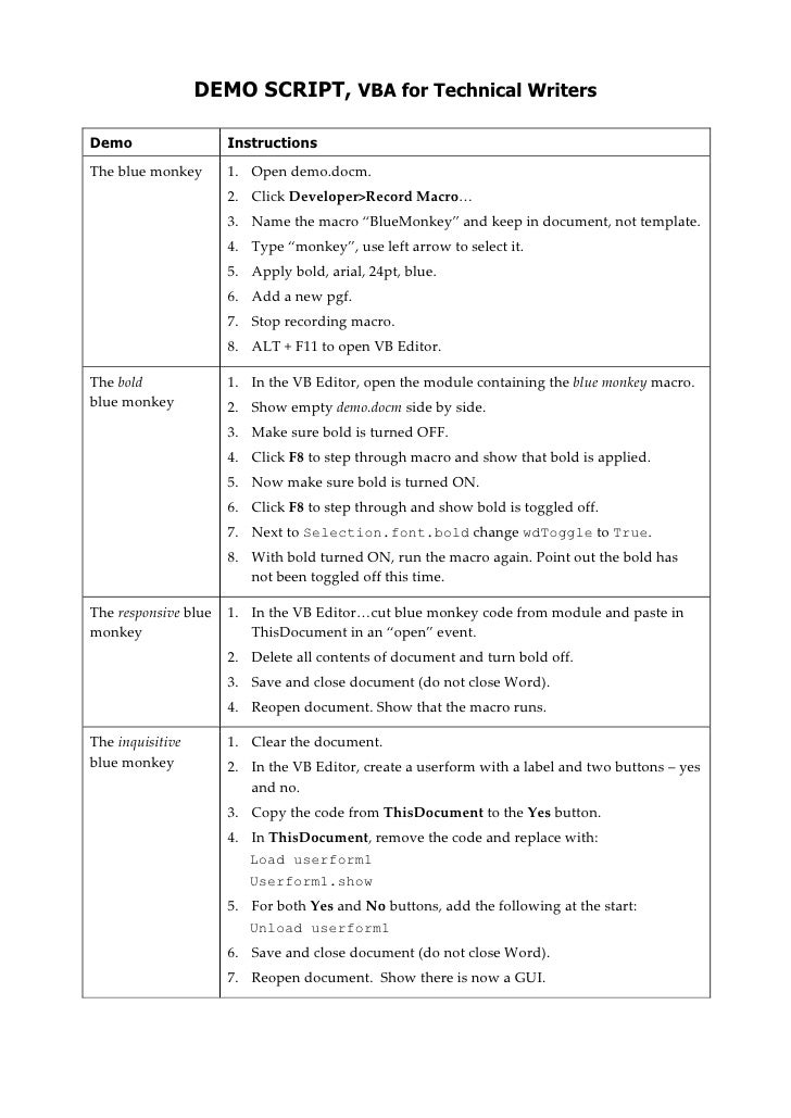 Software Demo Script Template Software Demo Script Template