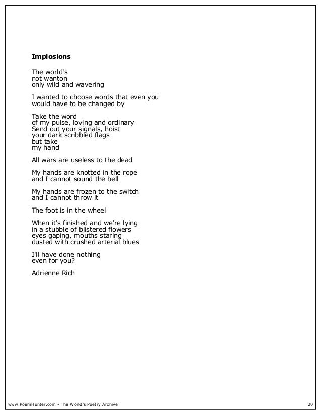 Poetry Of Adrienne Rich Essays