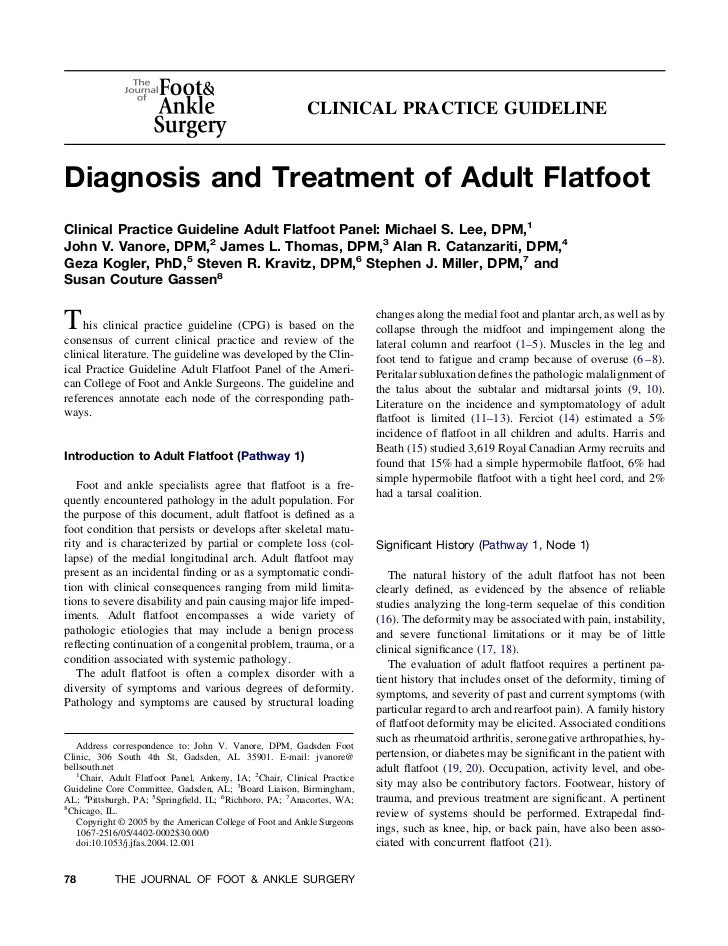 Adult Acquired Flat Feet