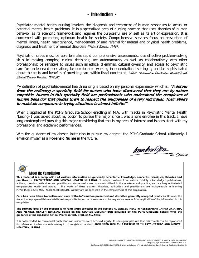 Mental health nursing personal statement