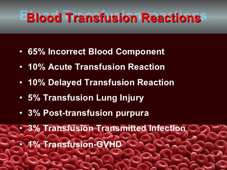 Adverse Effects Of Blood Transfusion