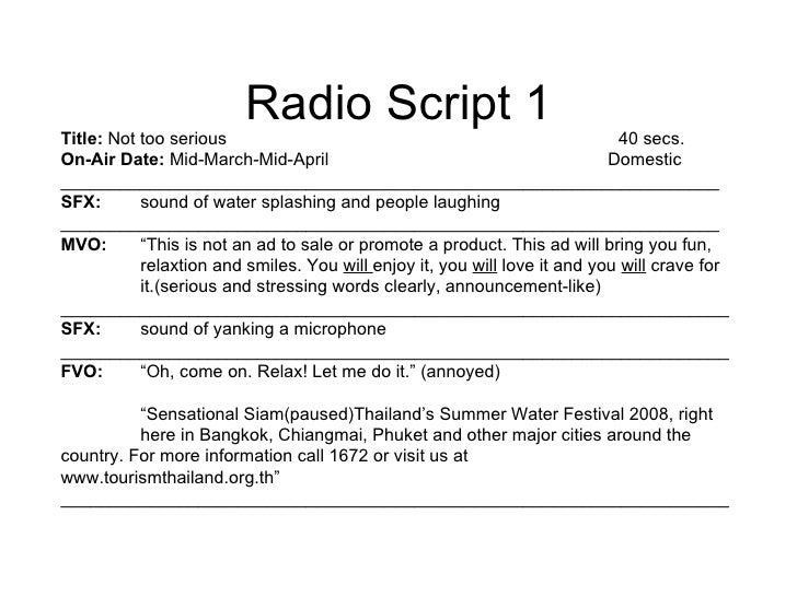 How to write a 60 second radio spot