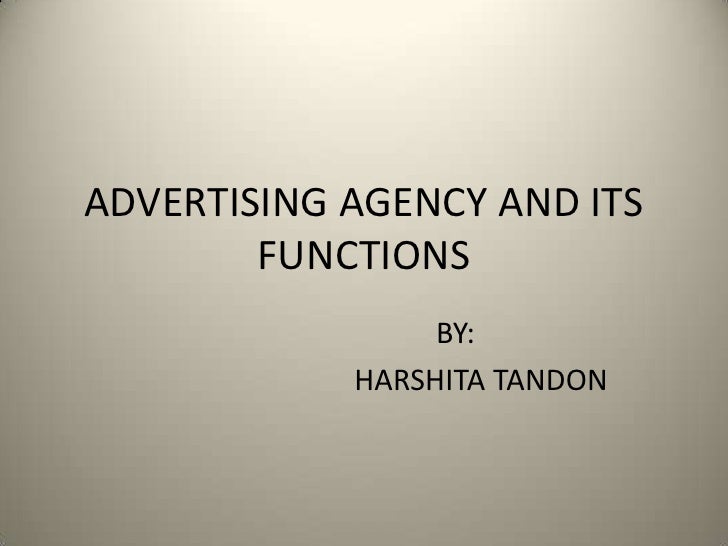 advertising agency structure and function pdf