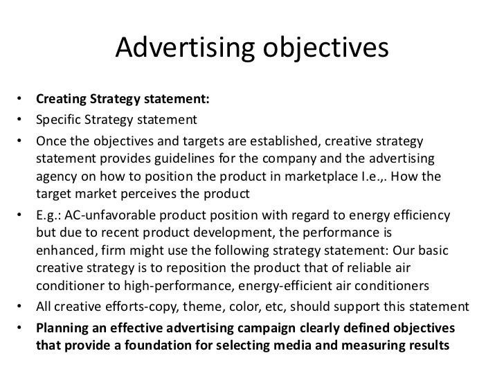 Advertising personal statement