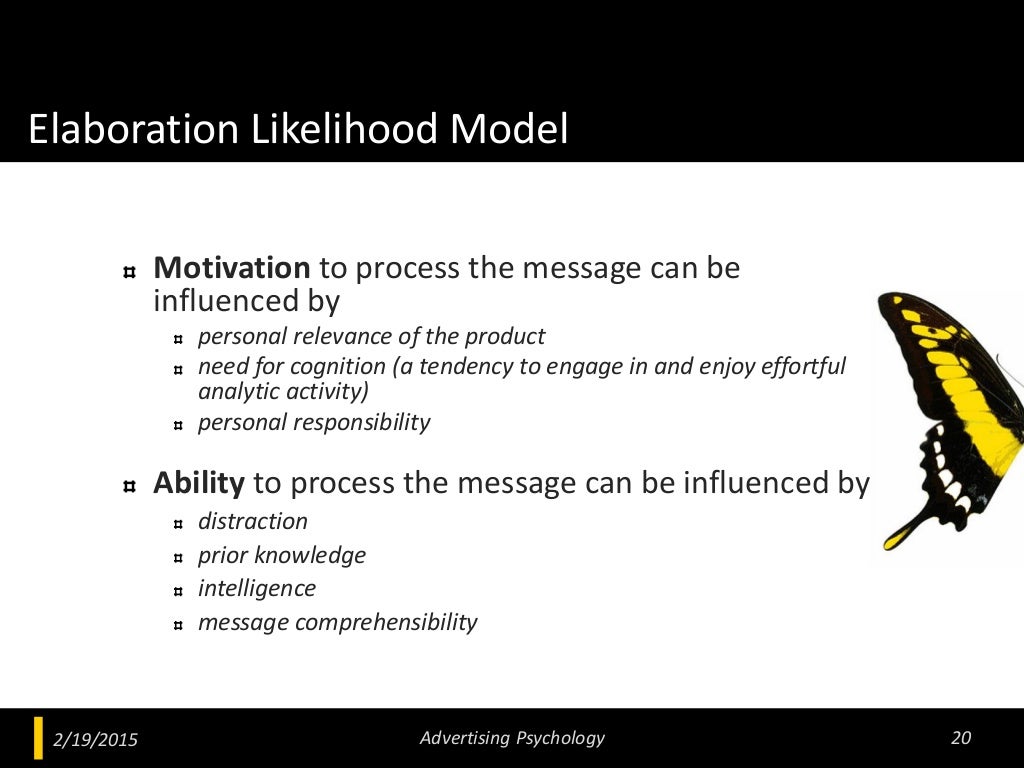 Elaboration Likelihood Model Motivation to