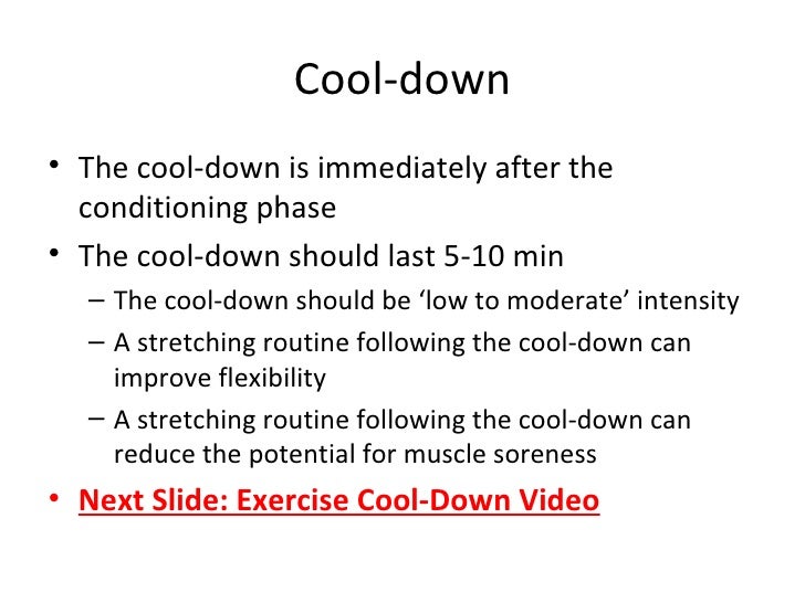 Aerobic Exercise Warmup and Cooldown