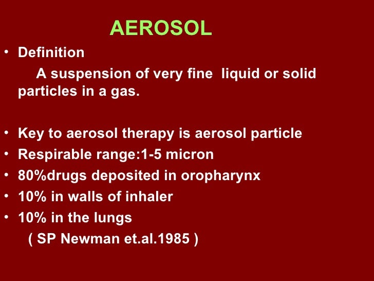 Aerosol therapy