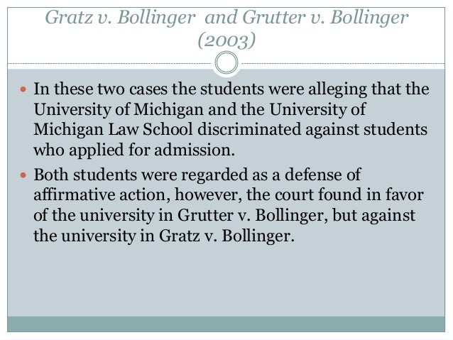 gratz vs bollinger essay Grutter v bollinger 539 us 306 (2003) audio quality of the essay written for admission grutter v bollinger and gratz v bollinger. gratz vs bollinger essay Grutter v bollinger 539 us 306 (2003) audio quality of the essay written for admission grutter v bollinger and gratz v bollinger.
