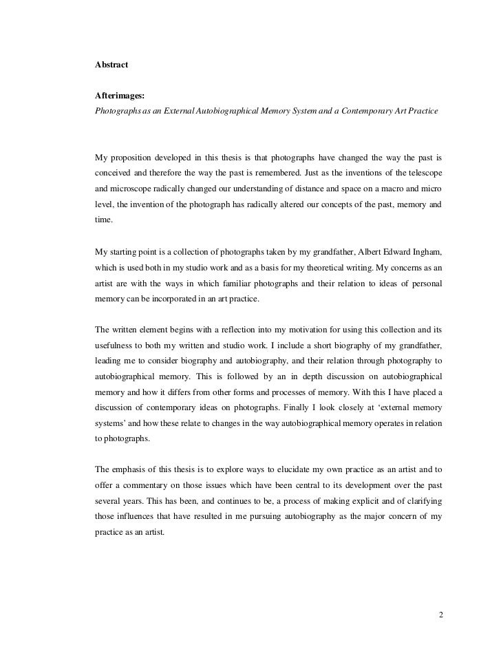 Autobiography thesis