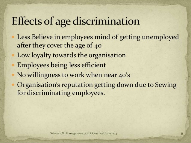 Age discrimination in the workplace essays