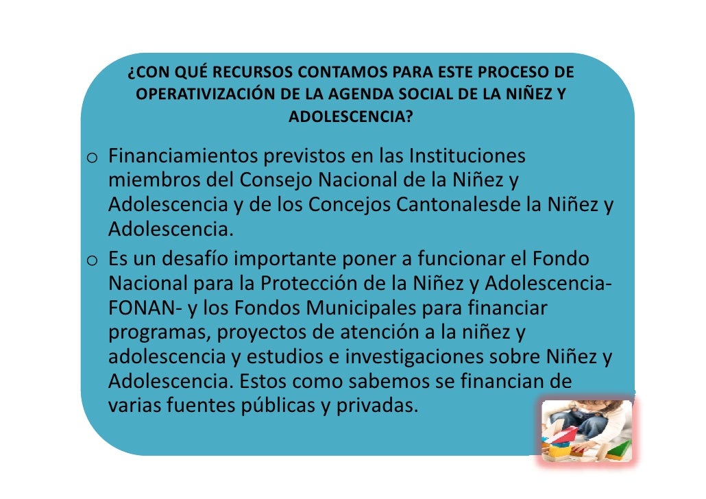 Agenda Social De La NiñEz Y La Adolescencia Agenda Social De La NiñEz Y La Adolescencia