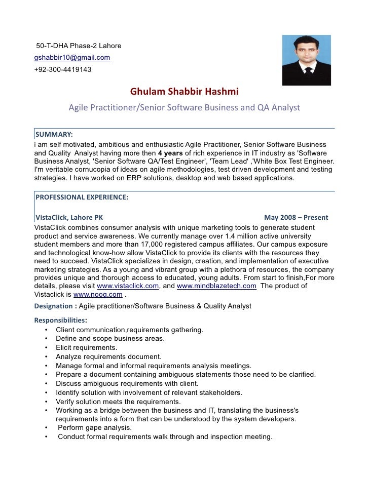 quality assurance sample resume