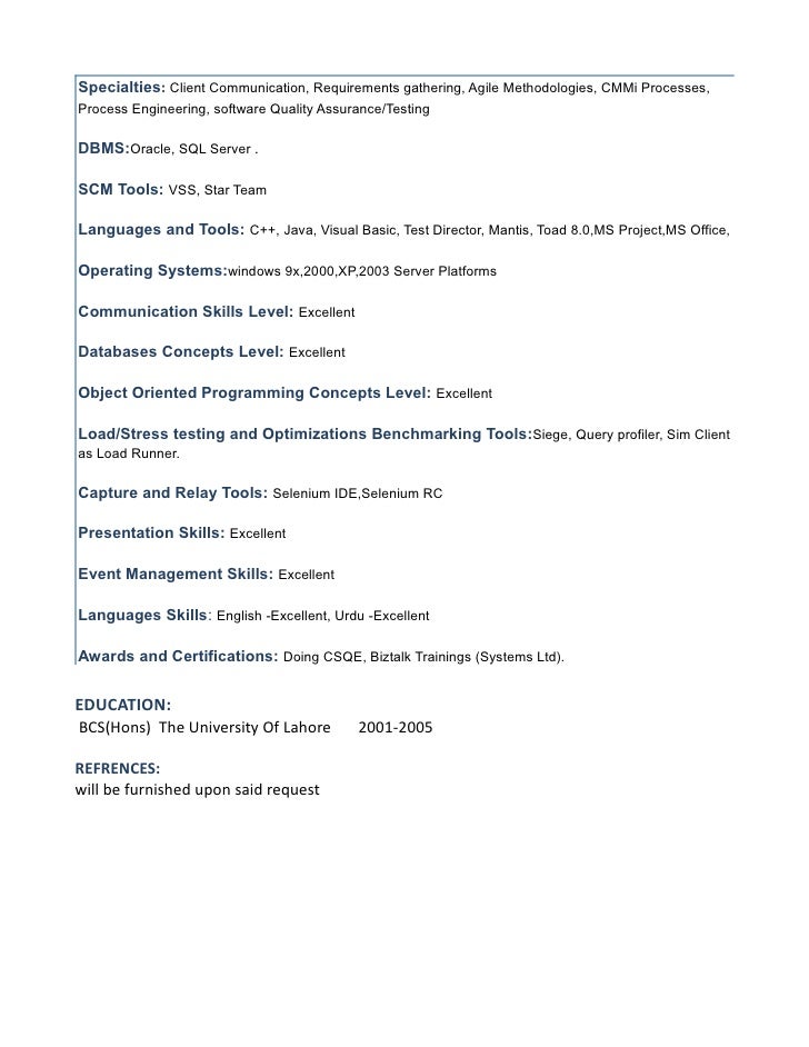 agile testing resume