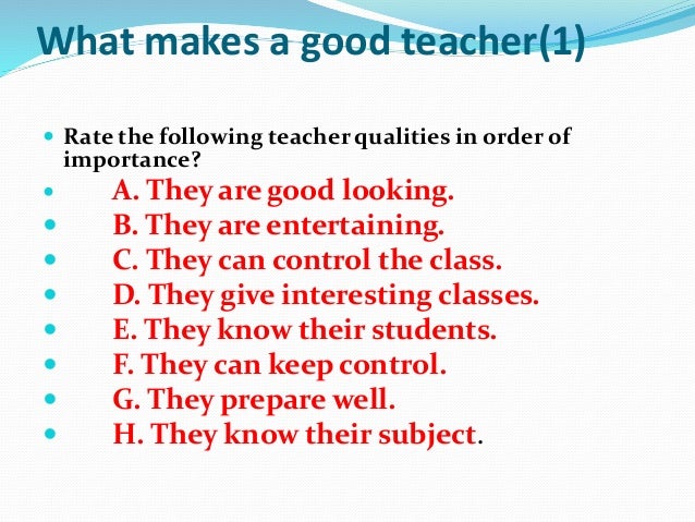 665 what makes a good teacher?   stanford university