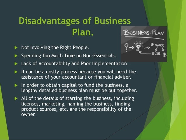 What are the disadvantages of creating a business plan mcq picture