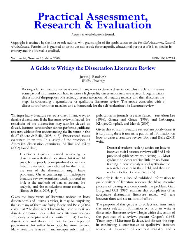 Example of literature review for phd thesis