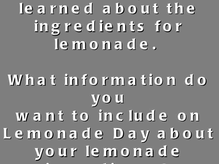 A history of lemonade