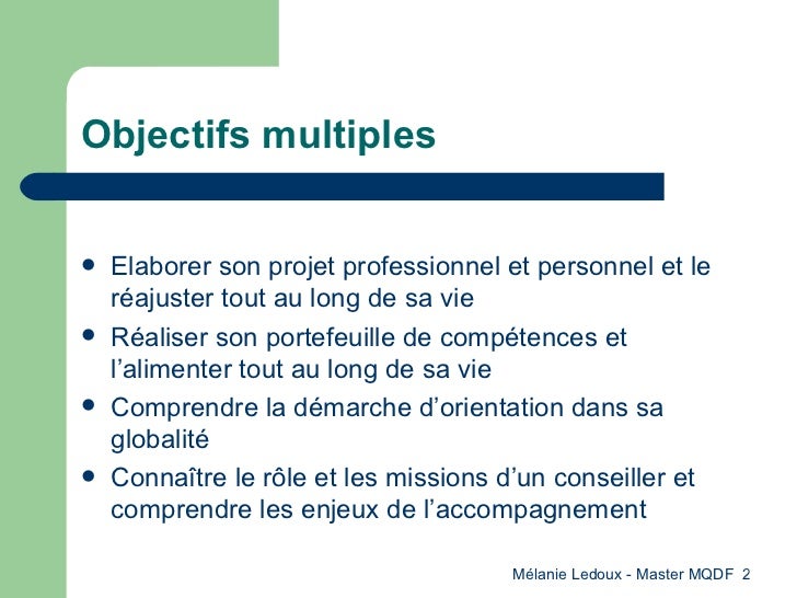 Aide à la construction du projet professionnel