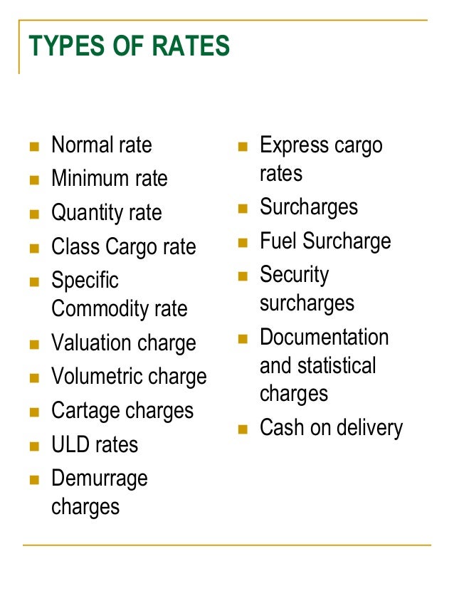 Air cargo managenent Charges