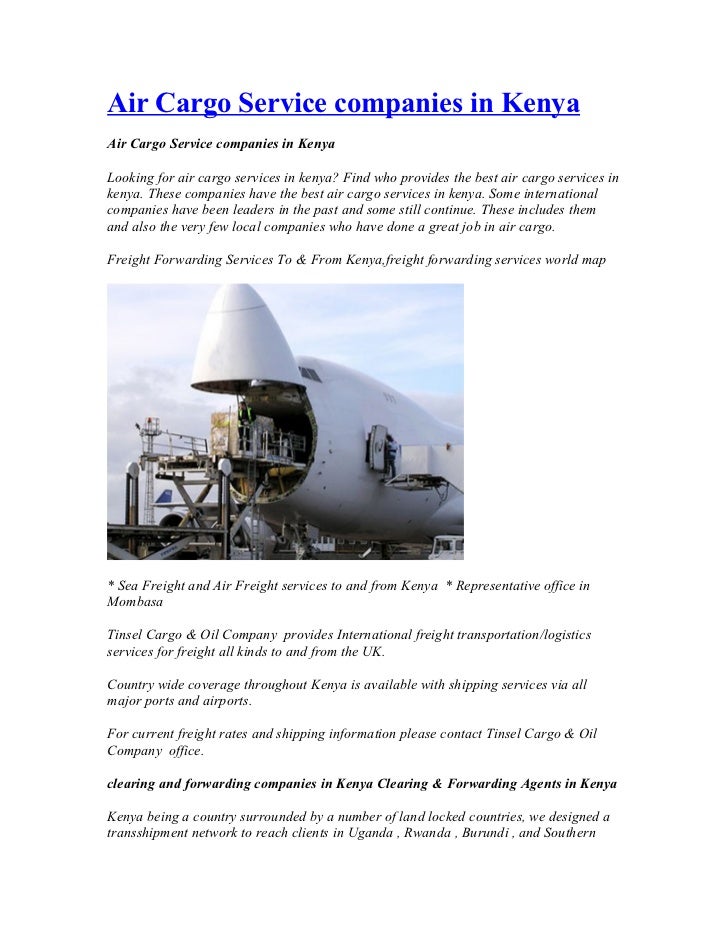 Air cargo service companies in kenya