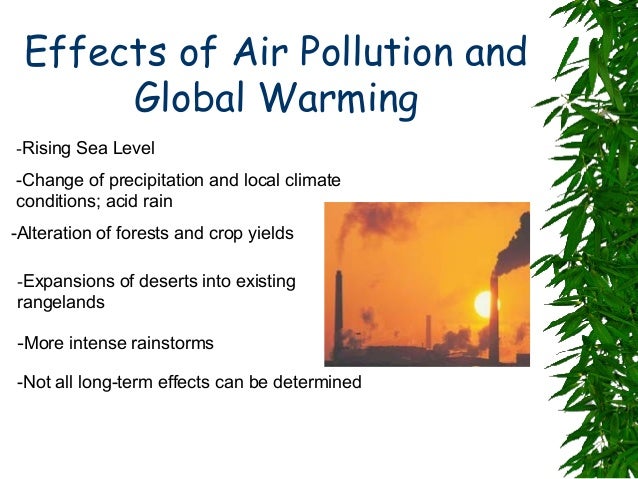 Effects Of Air Pollution On Environment Global Warming