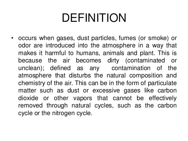 Brief essay on air pollution