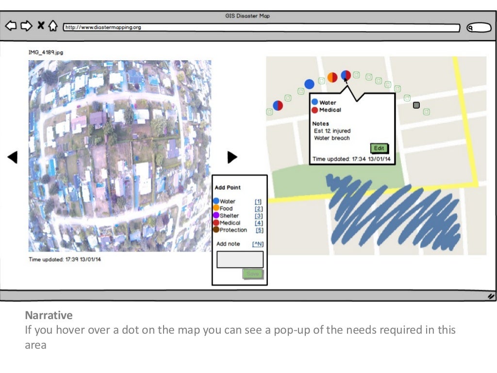 Pop-up summary of a clicked map pin