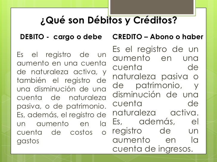 que es debito y credito en una cuenta t