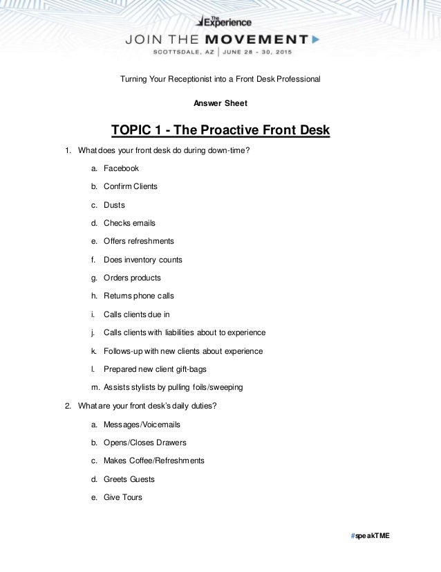 Turning Your Receptionist into a Front Desk Professional Round Tabl…