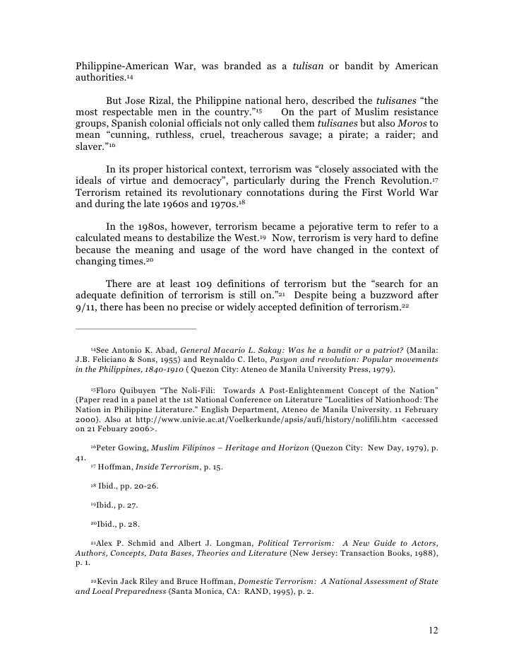 essay on terrorism