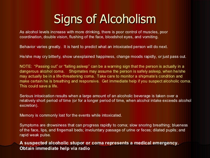 of conclusion recommendation and alcoholism