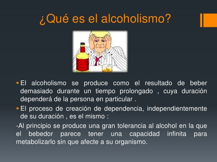 Las presentaciones al tema del alcoholismo
