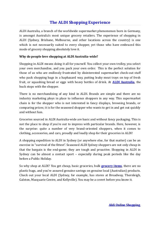 the strategy of aldi grocery stores in australia marketing essay In need supermarkets & grocery stores of industry data inform your decisions for marketing, strategy and planning quickly build competitive intelligence australia canada china united kingdom more careers media center contact us help & support. the strategy of aldi grocery stores in australia marketing essay In need supermarkets & grocery stores of industry data inform your decisions for marketing, strategy and planning quickly build competitive intelligence australia canada china united kingdom more careers media center contact us help & support.
