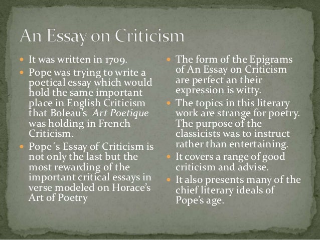 An Essay on Criticism - Wikipedia, the free encyclopedia