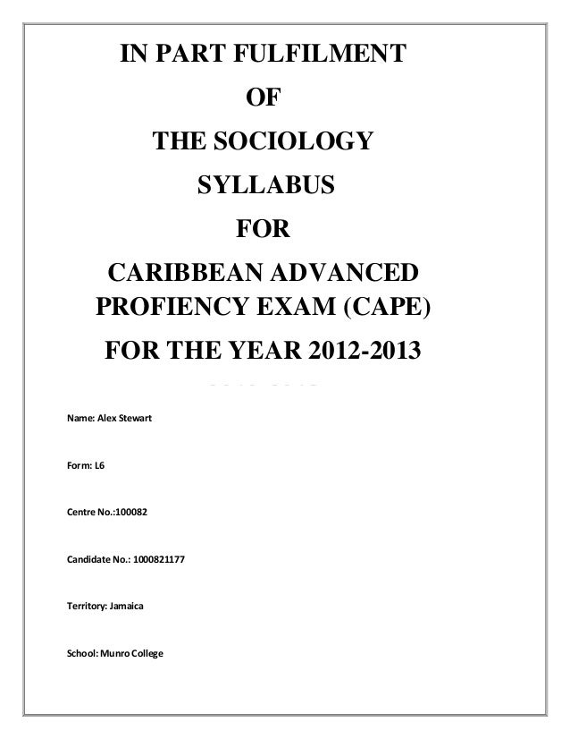 Cape sociology essay examples