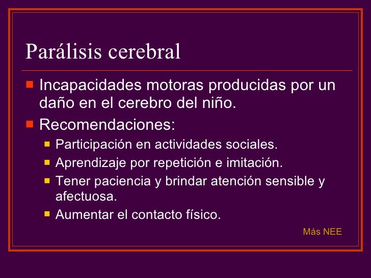 Algunas Necesidades Educativas Especiales