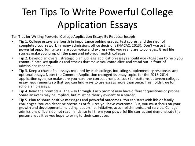What to write in college essay
