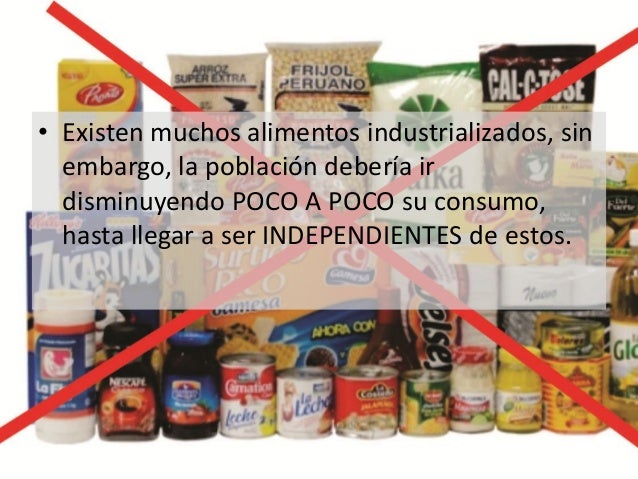 Tipos de alimentos industrializados Tipos de alimentos industrializados