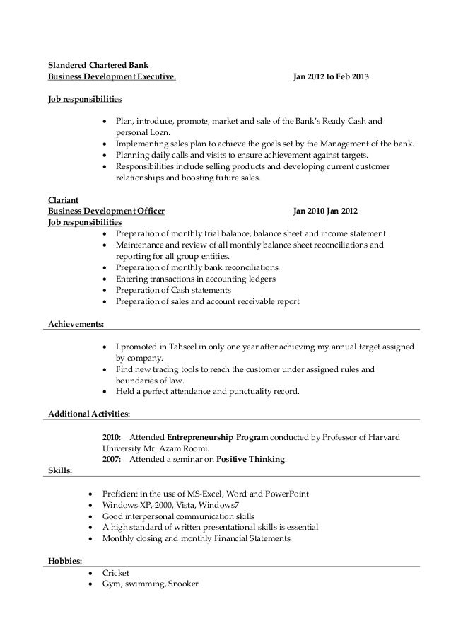 skills and achievements resumes