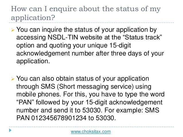 Check pan card status processing fee coupon number